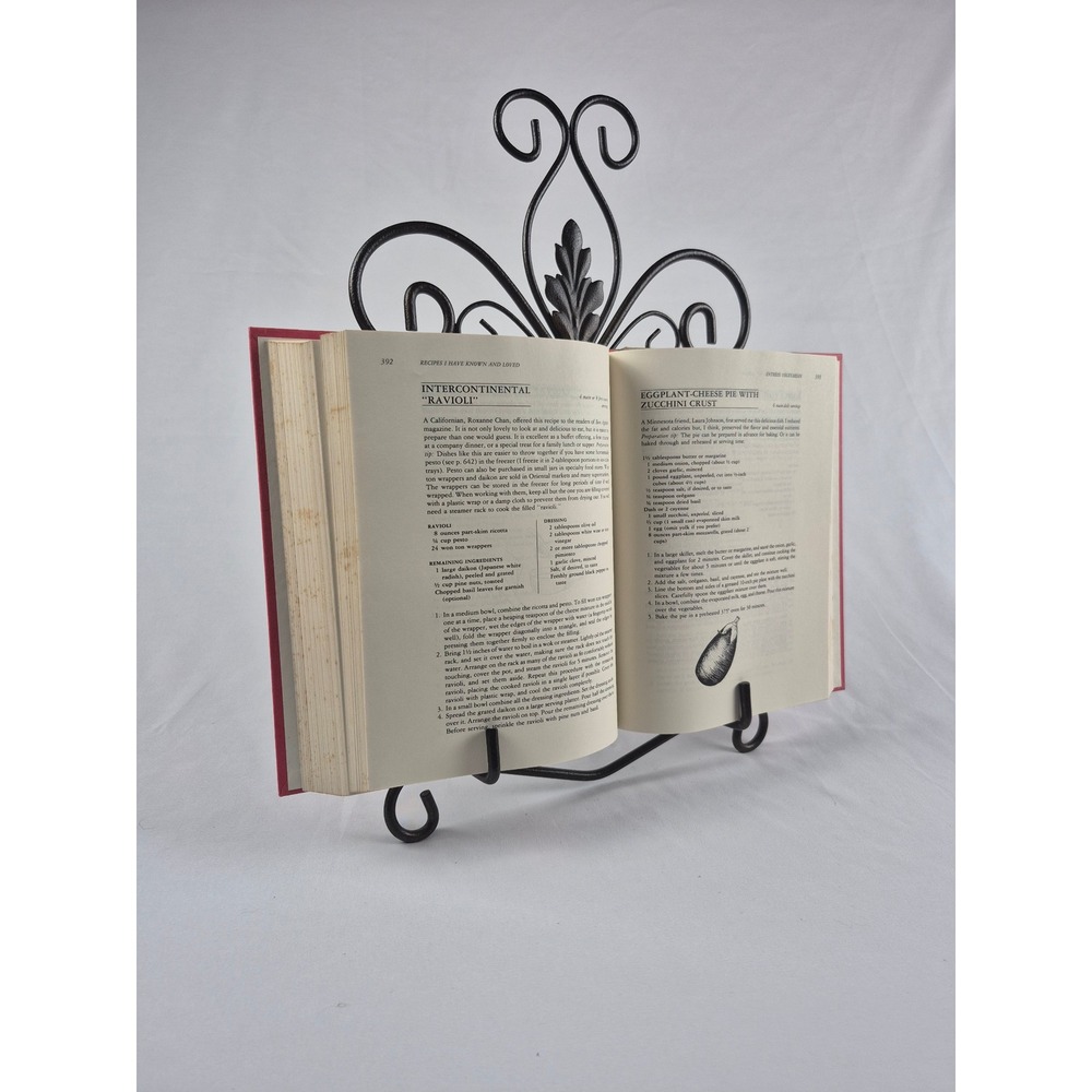 Vintage Wrought Iron Bible Cookbook Stand Wall Art Book Display Easel Scroll